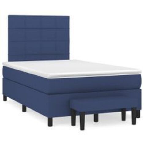 Sommier à lattes de lit avec matelas Bleu 120x200 Tissu