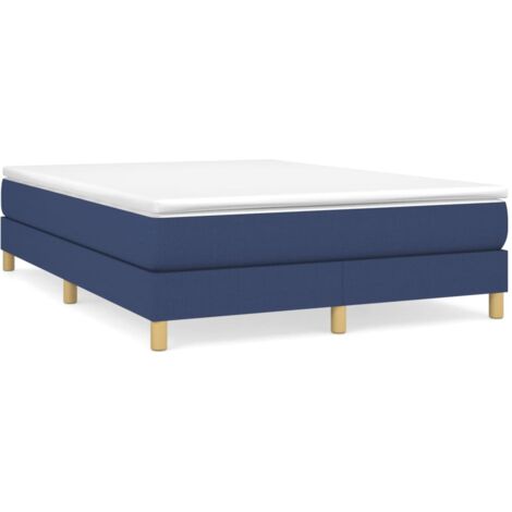 Sommier à lattes de lit avec matelas Bleu 140x190 Tissu