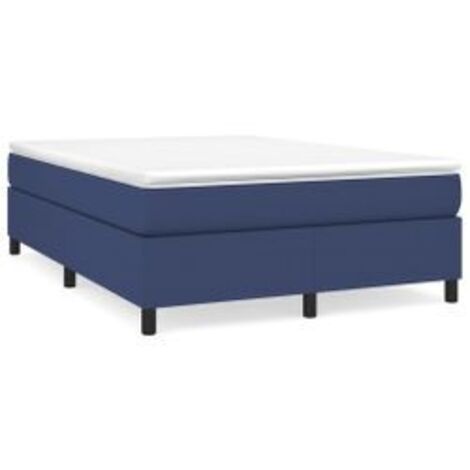 Sommier à lattes de lit avec matelas Bleu 140x190 Tissu