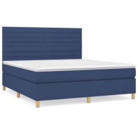 Sommier à lattes de lit avec matelas Bleu 160x200 Tissu
