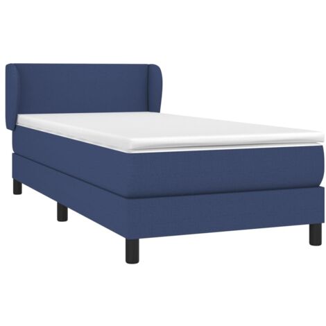 Sommier à lattes de lit avec matelas Bleu 80x200 cm Tissu vidaXL