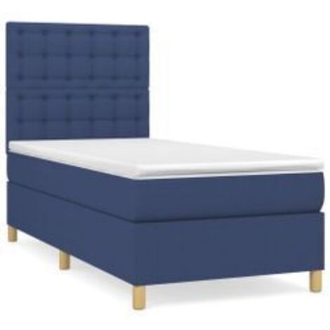Sommier à lattes de lit avec matelas Bleu 80x200 Tissu