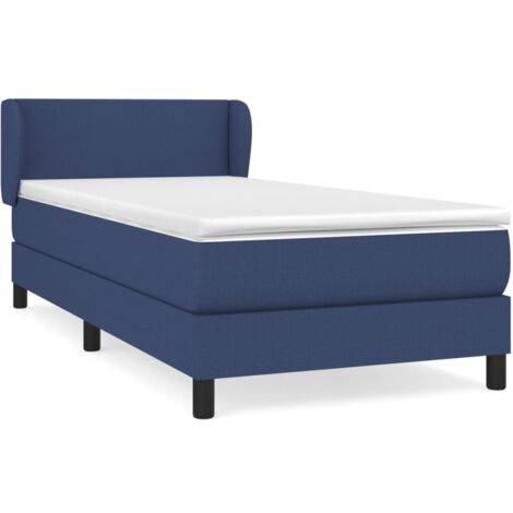 Sommier à lattes de lit avec matelas Bleu 80x200 Tissu