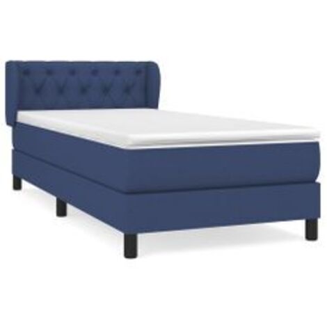 Sommier à lattes de lit avec matelas Bleu 80x200 Tissu