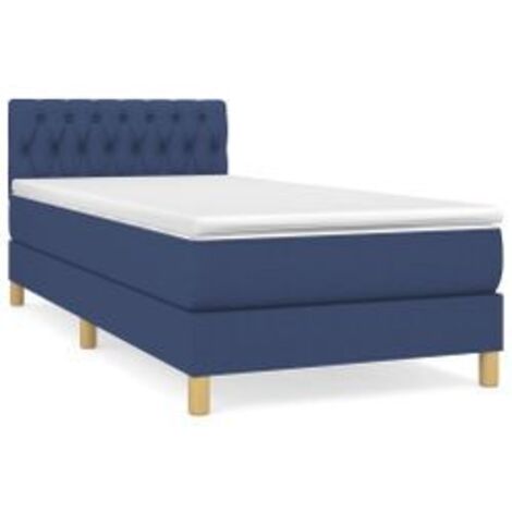 Sommier à lattes de lit avec matelas Bleu 80x200 Tissu