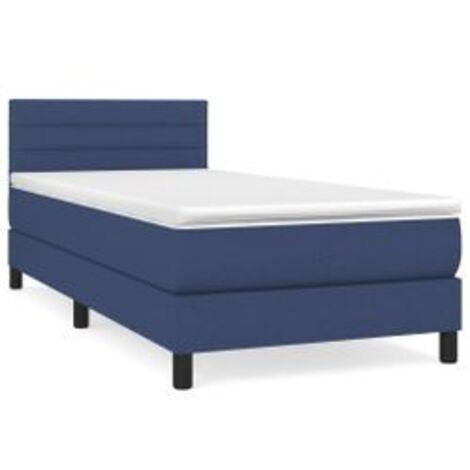 Sommier à lattes de lit avec matelas Bleu 80x200 Tissu