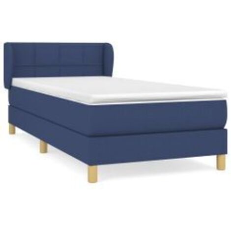 Sommier à lattes de lit avec matelas Bleu 80x200 Tissu