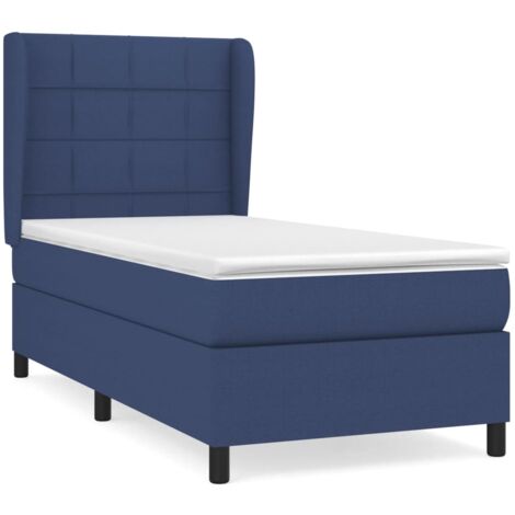 Sommier à lattes de lit avec matelas Bleu 80x200 Tissu