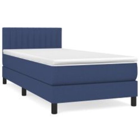 Sommier à lattes de lit avec matelas Bleu 80x200 Tissu