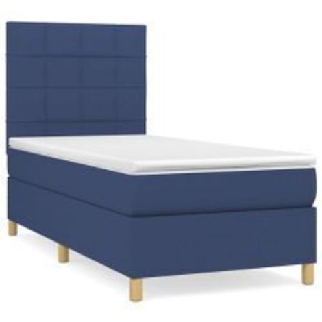 Sommier à lattes de lit avec matelas Bleu 80x200 Tissu