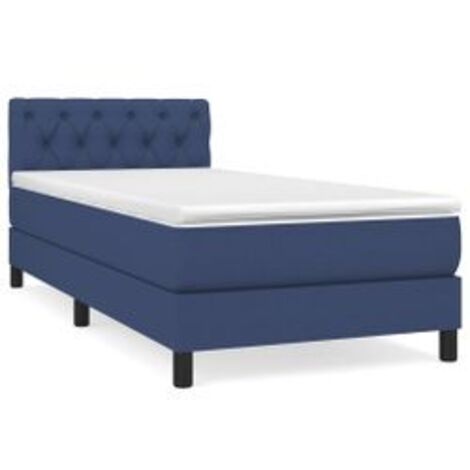 Sommier à lattes de lit avec matelas Bleu 80x200 Tissu