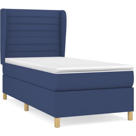 Sommier à lattes de lit avec matelas Bleu 80x200 Tissu