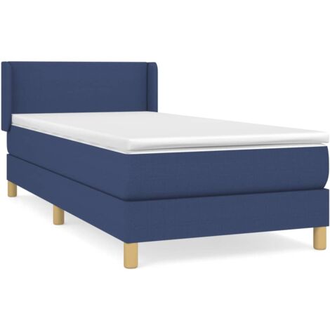 Sommier à lattes de lit avec matelas Bleu 80x200 Tissu
