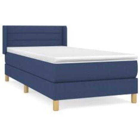 Sommier à lattes de lit avec matelas Bleu 80x200 Tissu