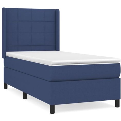 Sommier à lattes de lit avec matelas Bleu 80x200 Tissu