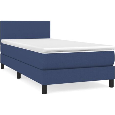 Sommier à lattes de lit avec matelas Bleu 80x200 Tissu