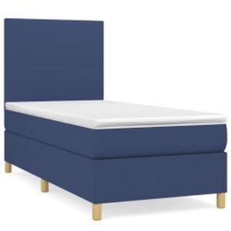 Sommier à lattes de lit avec matelas Bleu 80x200 Tissu