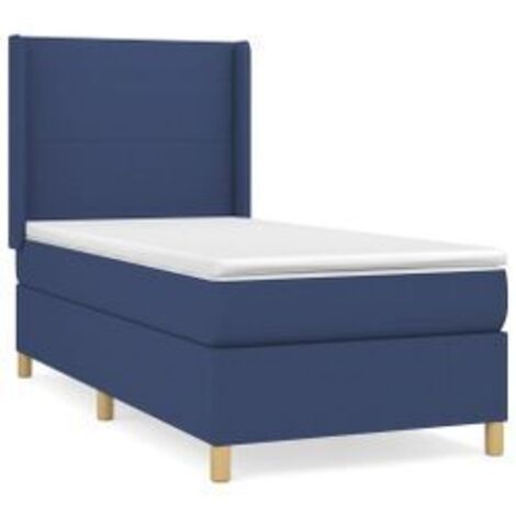 Sommier à lattes de lit avec matelas Bleu 80x200 Tissu
