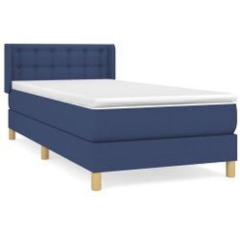 Sommier à lattes de lit avec matelas Bleu 80x200 Tissu