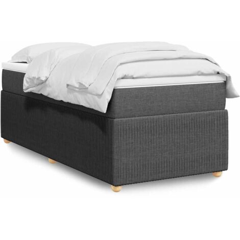 Sommier à lattes de lit avec matelas-Cadre de lit Gris foncé 80x200 cm Tissu 135941