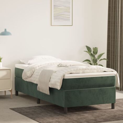Sommier à lattes de lit avec matelas-Cadre de lit Vert foncé 90x200 cm 160140