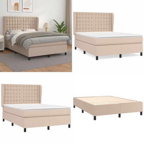 Sommier à lattes de lit avec matelas Cappuccino 140x190 cm - Matelas ensaché - Sommier de lit