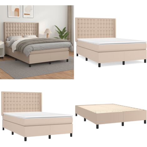 Sommier à lattes de lit avec matelas Cappuccino 140x190 cm - Matelas ensaché - Sommier de lit