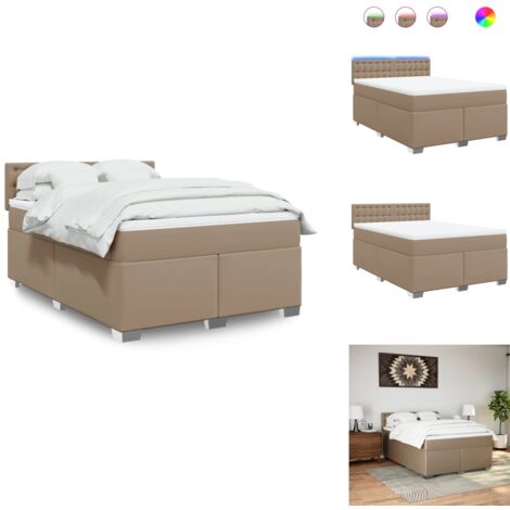 Sommier à lattes de lit avec matelas Cappuccino 140x190 cm - Sommier À Lattes De Lit - Sommiers À Lattes De Lit - Lit - Meuble De Chambre À Coucher
