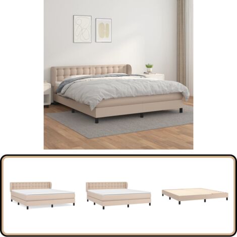 Sommier à lattes de lit avec matelas Cappuccino 160x200 cm - Lit Plateforme - Lit Double - Literie - Chambre À Coucher - Meuble Design