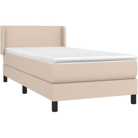 Sommier à lattes de lit avec matelas Cappuccino 80x200 cm vidaXL