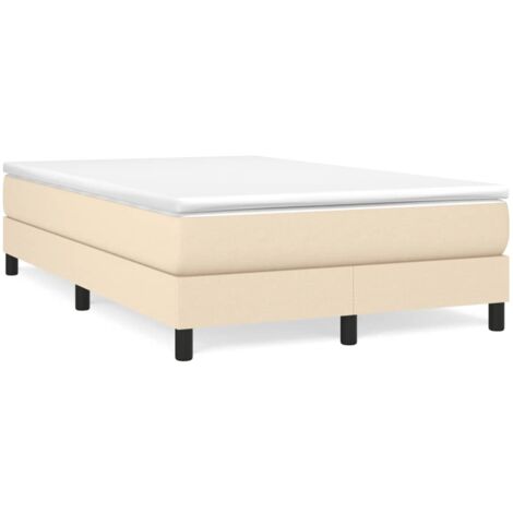Sommier à lattes de lit avec matelas crème 120x190 tissu