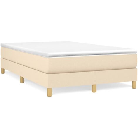 Sommier à lattes de lit avec matelas crème 120x190 tissu