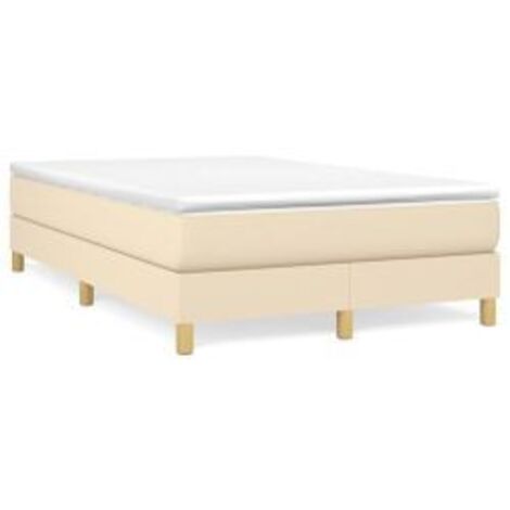 Sommier à lattes de lit avec matelas Crème 120x200 Tissu