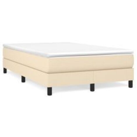 Sommier à lattes de lit avec matelas Crème 120x200 Tissu