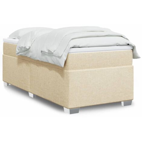 Sommier à lattes de lit avec matelas Crème 80x200 cm Tissu vidaXL