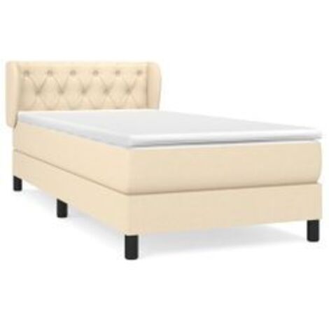 Sommier à lattes de lit avec matelas Crème 80x200 Tissu