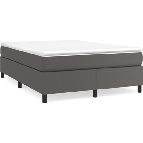 Sommier à lattes de lit avec matelas Gris 160x200 Similicuir