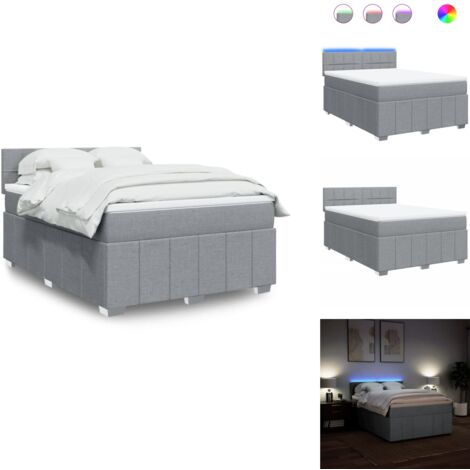 Sommier à lattes de lit avec matelas Gris clair 140x190cm Tissu - Sommier À Lattes De Lit - Sommiers À Lattes De Lit - Lit - Meuble De Chambre À Coucher