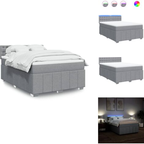 Sommier à lattes de lit avec matelas Gris clair 140x190cm Tissu - Sommier À Lattes De Lit - Sommiers À Lattes De Lit - Lit - Meuble De Chambre À Coucher