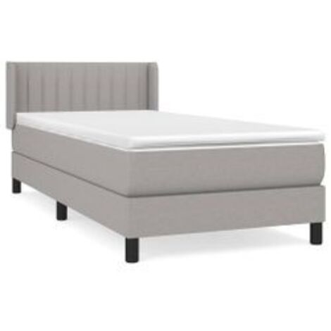Sommier à lattes de lit avec matelas Gris clair 80x200 Tissu