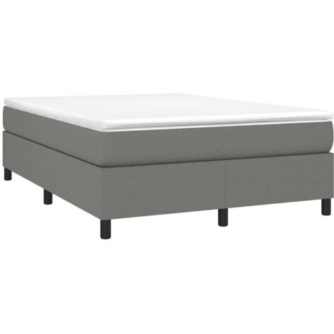 Sommier à lattes de lit avec matelas Gris foncé 140x190cm Tissu vidaXL
