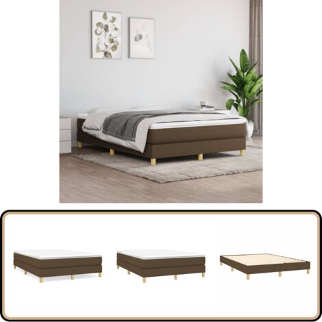 Sommier à lattes de lit avec matelas Marron foncé 140x190 cm - Lit Double - Lit Plateforme - Matelas Ferme - Matelas Moelleux - Literie