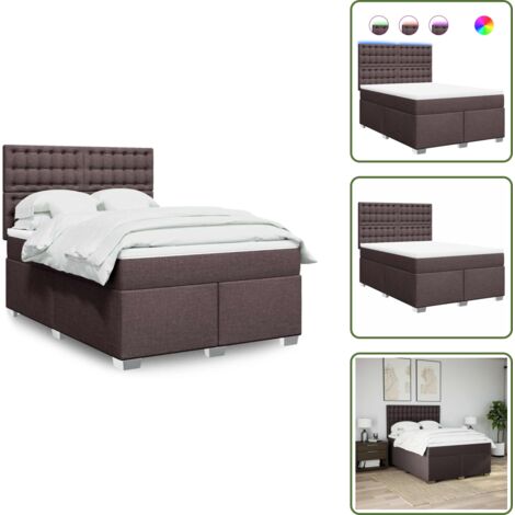Sommier à lattes de lit avec matelas Marron foncé 140x190 cm - Sommier À Lattes De Lit - Sommiers À Lattes De Lit - Lit - Meuble De Chambre À Coucher