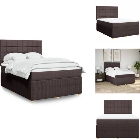 Sommier à lattes de lit avec matelas Marron foncé 140x190 cm - Sommier À Lattes De Lit - Sommiers À Lattes De Lit - Lit - Meuble De Chambre À Coucher