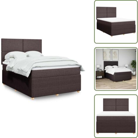 Sommier à lattes de lit avec matelas Marron foncé 140x190 cm - Sommier À Lattes De Lit - Sommiers À Lattes De Lit - Lit - Meuble De Chambre À Coucher