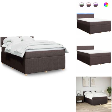 Sommier à lattes de lit avec matelas Marron foncé 140x190 cm - Sommier À Lattes De Lit - Sommiers À Lattes De Lit - Lit - Meuble De Chambre À Coucher