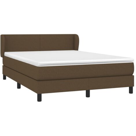 Sommier à lattes de lit avec matelas Marron foncé 140x190 cm vidaXL