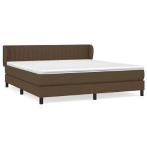Sommier à lattes de lit avec matelas Marron foncé 160x200