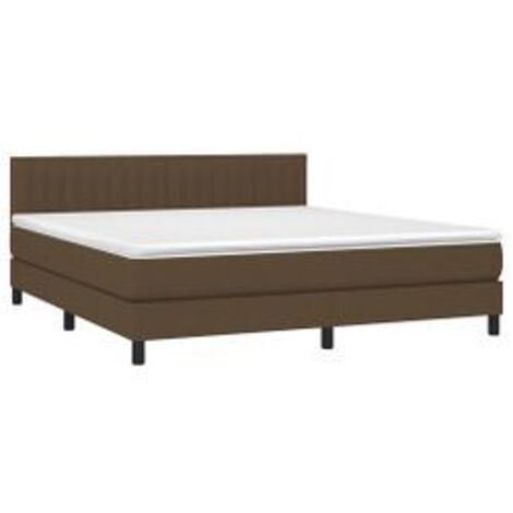 Sommier à lattes de lit avec matelas Marron foncé 160x200