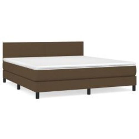 Sommier à lattes de lit avec matelas Marron foncé 160x200